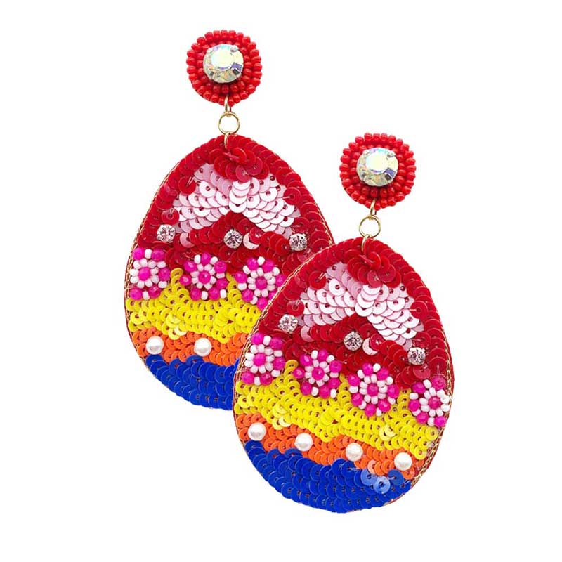 Multi Felt Back Sequin Easter Egg Dangle Earrings, perfect for the festive season, embrace the Easter spirit with these cute enamel egg dangle earrings, these adorable dainty gift earrings are bound to cause a smile or two. Surprise your loved ones on this Easter Sunday occasion, great gift idea for Wife, Mom, or your Loving One.
