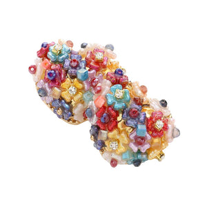 Multi Flower Cluster Heart Stud Earrings, enhance your attire with these beautiful flower cluster earrings to show off your fun trendsetting style. Can be worn with any daily wear such as shirts, dresses, T-shirts, etc. These heart stud earrings will garner compliments all day long. Whether day or night, on vacation, or on a date, whether you're wearing a dress or a coat, these earrings will make you look more glamorous and beautiful. 