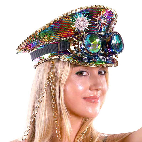 Multi Golden Fisherman Rainbow Goggle Hat, be the one with the most fashionable, head-turner costume & accessories. These golden fisherman goggle hat for women which is reliable and reusable, comfortable and soft, sturdy and safe, not easy to break or fade, and can serve you for a long time. This rainbow goggle hat is easy to match with tuxedos, shirts, trousers, and so on, suitable for your casual and stylish everyday wear, and also suitable for festive occasions