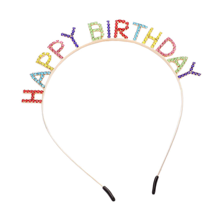 Multi Happy Birthday Crystal Rhinestone Headband,  brings a gorgeous glow to your outfit to show off the royalty on your special day. This crystal rhinestone headband is made of brilliant crystal rhinestone which looks so delicate and elegant.