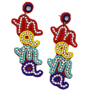 Multi Mama Seed Beaded Earrings, enhance your attire with these beautiful seed-beaded earrings to show off your fun trendsetting style. Can be worn with any daily wear such as shirts, dresses, T-shirts, etc. These mama earrings will garner compliments all day long. Whether day or night, on vacation, or on a date, whether you're wearing a dress or a coat, these earrings will make you look more glamorous and beautiful.