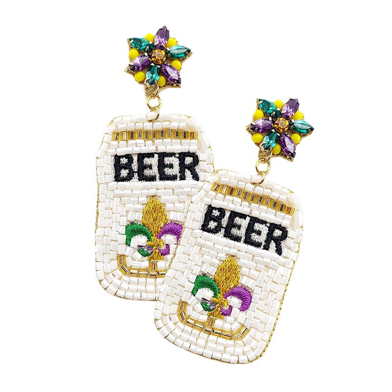 Multi Mardi Gras Felt Back Stone Beaded Beer Dangle Earrings, felt back stone beaded beer dangle earrings, are beautifully crafted earrings that dangle on your earlobes with a perfect glow to make you stand out and show your unique and beautiful look everywhere. Put on a pop of color to complete your ensemble stylishly with these Mardi Gras-themed earrings. Highlight your appearance and grasp everyone's eye at any place.