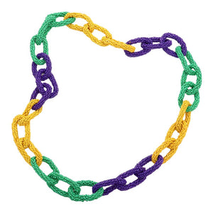 Multi Mardi Gras Seed Bead Knot Long Necklace, Beautifully crafted design adds a gorgeous glow to any outfit. Wear this with any outfit to make you stand out from the crowd with perfect style on Mardi Gras. Jewelry that fits your lifestyle in a beautiful way. Perfect gift for Birthdays, anniversaries, Mother's Day, Graduation, Prom Jewelry, Just Because, Thank you, Mardi Gras, Valentine's Day, etc. Stay unique, yet beautiful!