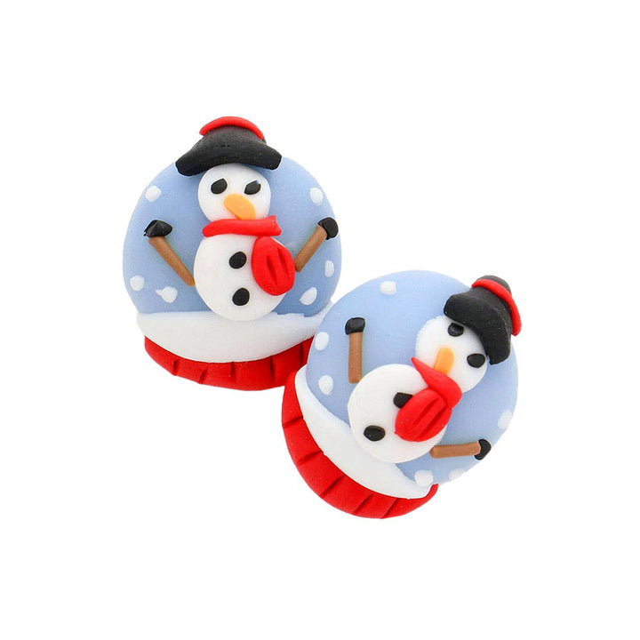 Multi Polymer Clay Christmas Snowman Snowball Stud Earrings, will decorate your Christmas costumes in a unique, yet beautiful way making your outlook more striking and eye catchy! They would be awesome to wear all season and especially on Christmas. These Christmas-themed earrings make a great gift for someone who loves the magic of Christmas! 