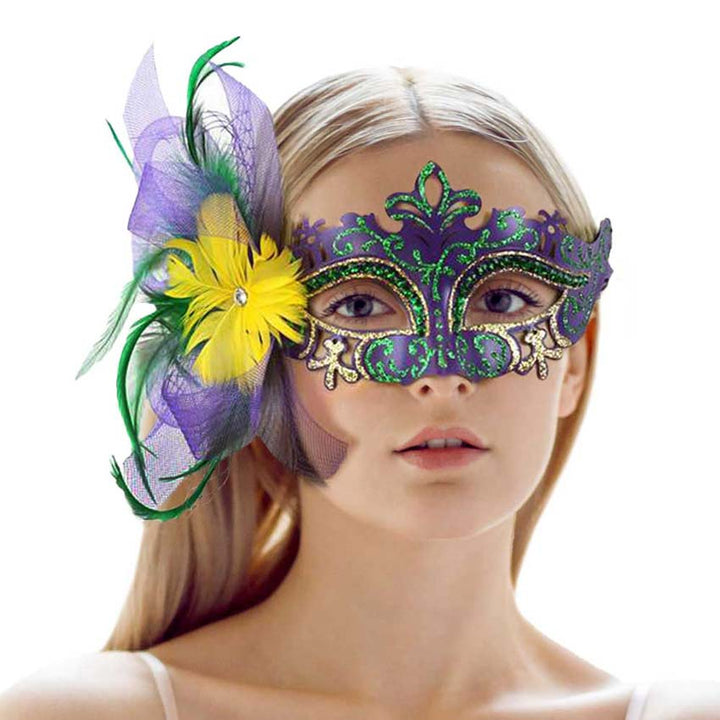 Multi Princess Costume Floral Feather Masquerade Eye Mask, is a beautiful Mardi Gras accessory that adds a nice look of you to the celebration whether you're in New Orleans or not. Regardless of where the festivals take place, share a celebratory atmosphere with this beautiful masquerade eye mask. Wear this stunning Princess costume floral feather mask for fun and festive party costumes to make you look stand out.