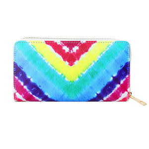 Multi Rainbow Spiral Tie Die Print Wallet. Great for when you need something small to carry or drop in your bag. Makes shopping super easy without having to lug around a huge purse! Perfect for grab and go errands, keep your keys handy & ready for opening doors as soon as you arrive. Perfect Gift Birthday, Anniversary Gift, Mother's Day, etc. 