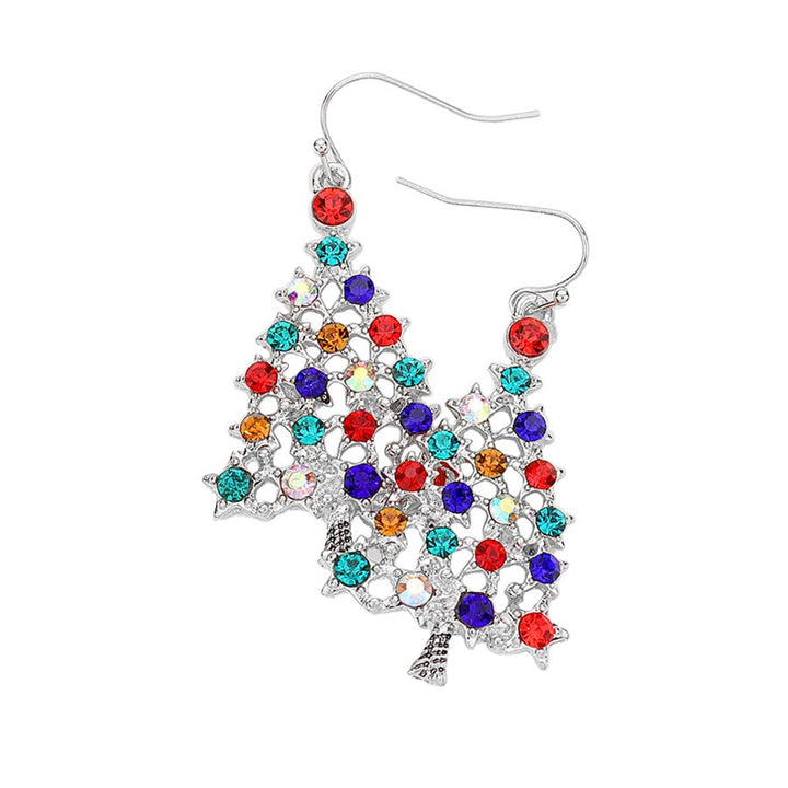 Multi Silver Trendy Christmas Tree Dangle Earrings, Show your spirit with these fantastic Christmas Tree Earrings! Carry the spirit of Christmas with you wherever you go. They will dangle on your earlobes & bring a smile to those who look at you. Great gifts for Christmas, Thanksgiving, New Year, Anniversary Gift, Mother's Day Gift, Graduation Gift, Gift, Birthday and other special occasions.