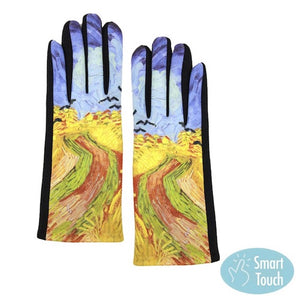 Multicolor Wheatfield With Crows Stylish Vincent Van Gogh Smart Touch Tech Gloves, gives your look so much eye-catching texture w cool design, a cozy feel, fashionable, attractive, cute looking in winter season, these warm accessories allow you to use your phones. Perfect Birthday Gift, Valentine's Day Gift, Anniversary Gift, Just Because Gift