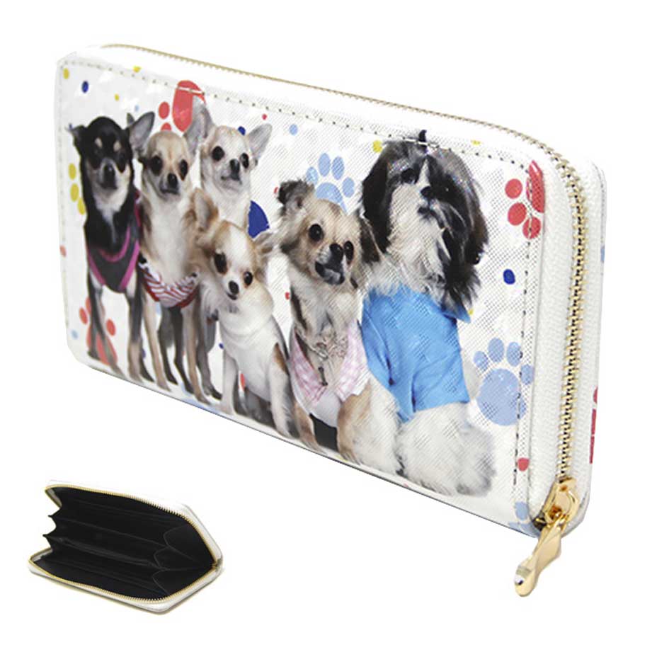 Multi White Dogs 3D Hologram Wallet. Animal dog face pattern, cute and eye-catching, featured with hottest hologram reflection design, Designed to hold coins, cards, cash, money, ID card and so on. A perfect birthday, party, Christmas, Halloween, Thanksgiving, new year or winter holiday gifts to your Loving One.