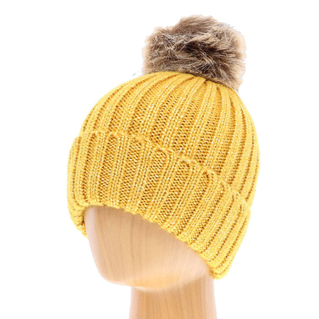 Mustard Acrylic Fur Soft Knit Faux Pom Pom Beanie Hat. Before running out the door into the cool air, you’ll want to reach for these toasty beanies to keep your hands incredibly warm. Accessorize the fun way with these beanies, it's the autumnal touch you need to finish your outfit in style. Awesome winter gift accessory!