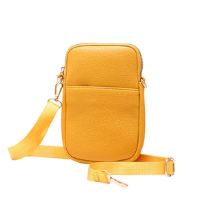 Mustard Faux Leather Rectangle Crossbody Bag, This high-quality faux leather fashion crossbody features one front slip pocket and one inside slip pocket, and secured zipper closure at the top, this bag will be your new go-to! These beautiful and trendy Crossbody bag have adjustable and detachable hand straps that make your life more comfortable. This Simple fashion design crossbody bag for women keep your hands free while shopping, dating, traveling, and in outdoor sport. 