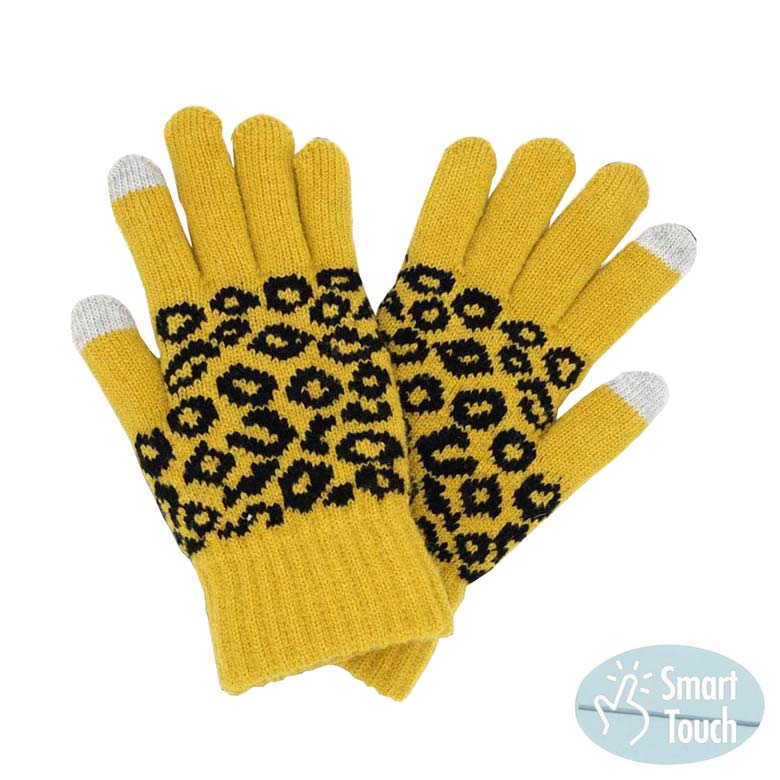 Mustard Leopard Patterned Smart Gloves, drag out your dashing look and gives you warmth on cold days. These warm gloves will allow you to use your electronic device and touch screens with ease. The attractive leopard pattern exposes the bold look and trendy appearance. Perfect Gift for this winter!
