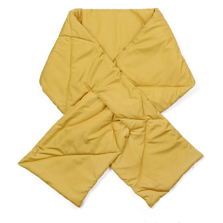 Mustard Padding Oblong Pull Through Scarf, delicate, warm, on trend & fabulous, a luxe addition to any cold-weather ensemble. Great for daily wear in the cold winter to protect you against chill, classic infinity-style scarf & amps up the glamour with plush material that feels amazing snuggled up against your cheeks.