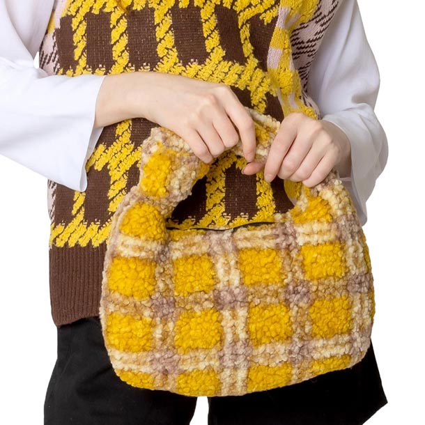 Mustard Plaid Check Patterned Sherpa Tote Bag, is a cute and beautiful tote bag that enriches your accessory collection and amps up your outlook with a beautiful plaid check pattern. It perfectly goes with any outfit in any style. Easy to carry and keep your handy items safe and secure.