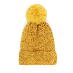 Mustard Solid Pom Pom Soft Fluffy Beanie Hat. Before running out the door into the cool air, you’ll want to reach for these toasty beanie hats to keep your hands incredibly warm. Accessorize the fun way with these beanie hats, it's the autumnal touch you need to finish your outfit in style. Awesome winter gift accessory!