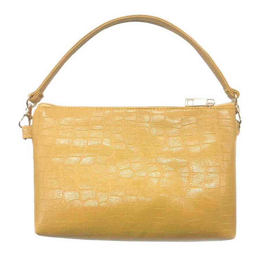 Mustard Crocodile Patterned Tote Bag. This high quality Tote  Bag is both unique and stylish. perfect for money, credit cards, keys or coins and many more things, light and gorgeous. perfectly lightweight to carry around all day. Look like the ultimate fashionista carrying this trendy Crocodile Patterned Tote Bag.