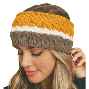 Mustard Triple Colored Cable Knit Fleece Headband. This beautiful solid color Headband easy to use, light weight, Push back your hair with this exquisite knitted headband, spice up any plain outfit! Be ready to receive compliments. Be the ultimate trendsetter wearing this chic headband with all your stylish outfits! Very beautiful accessory for ladies, For occasions: parties, birthdays, weddings, festivals, dances, celebrations, ceremonies, gift and other daily activities.