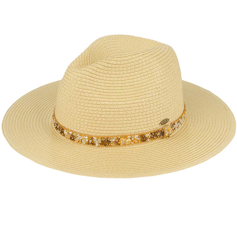Black Hemattie C.C Gem Stone Trim Band Straw Panama Sunhat, Keep your styles on even when relaxing at the pool or playing at the beach. Large, comfortable, and perfect for keeping the sun off your face, neck, and shoulders. Perfect summer, beach accessory. Ideal for travelers who are on vacation or just spending some time in the great outdoors. A great sunhat can keep you cool and comfortable even when the sun is high in the sky. 