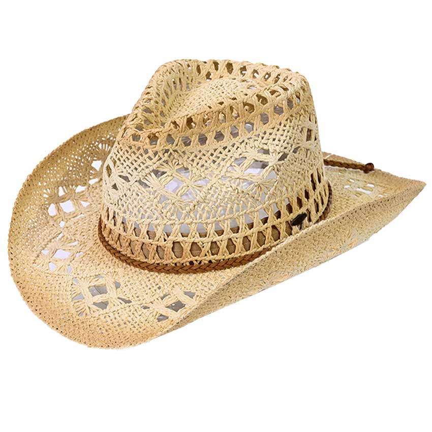Natural C C Ombre Open Weave Cowboy Hat, Whether you’re lounging by the pool or attend at any event. This is a great hat that can keep you stay cool and comfortable in a party mood. Perfect Gift Cool Fashion Cowboy, Prom, birthdays, Mother’s Day, Christmas, anniversaries, holidays, Mardi Gras, Valentine’s Day, or any occasion.