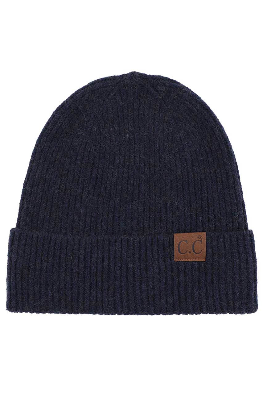 Navy C.C Soft Recycled Fine Yarn Cuff Beanie, Stylish Comfy Warm Winter Cuff Beanie; before running out the door into the cool air, you’ll want to reach for this toasty beanie to keep you incredibly warm. Accessorize the fun way with this beanie winter hat, it's the autumnal touch you need to finish your outfit in style. Awesome winter gift accessory! Perfect Gift Birthday, Christmas, Stocking Stuffer, Secret Santa, Holiday, Anniversary, Valentine's Day, Loved One.