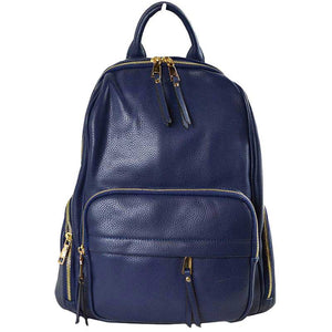 Navy Elegant Soft PU Leather Bag Casual Shoulder Women's Backpack, These backpack purse is made of soft, waterproof and durable PU Leather, which can keep this fashion women backpack clean, dry and comfortable. Elegant PU Leather as an eye-contacting element, gives you confidence with this lady backpack purse. This casual women backpack features- one big zipper pocket and outside section keeps two zipper pockets for cosmetic or glasses case and also have two side zipper pockets.