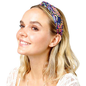 Navy Floral Patterned Burnout Knot Headband, create a natural & beautiful look while perfectly matching your color with the easy-to-use burnout knot headband. Push your hair back and spice up any plain outfit with this floral patterned headband! Be the ultimate trendsetter & be prepared to receive compliments wearing this chic headband with all your stylish outfits! 