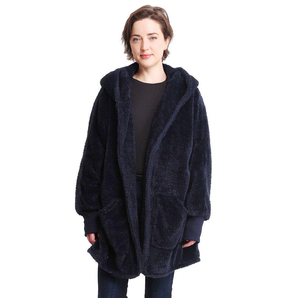 Navy Front Pockets Oversized Solid Hoodie Jacket, the perfect accessory, luxurious, trendy, super soft chic capelet, keeps you warm & toasty. You can throw it on over so many pieces elevating any casual outfit! Perfect Gift Birthday, Anniversary, Wife, Mom, Special Occasion