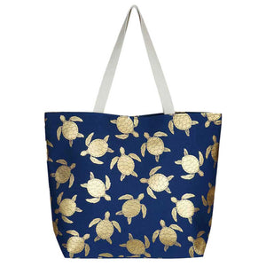 Navy Metallic Turtle Beach Tote Bag, Whether you are out shopping, going to the pool or beach, this tote bag is the perfect accessory. Spacious enough for carrying all of your essentials.Perfect as a beach bag to carry foods, drinks, towels, swimsuit, toys, flip flops, sun screen and more. Gift idea for your loving one!