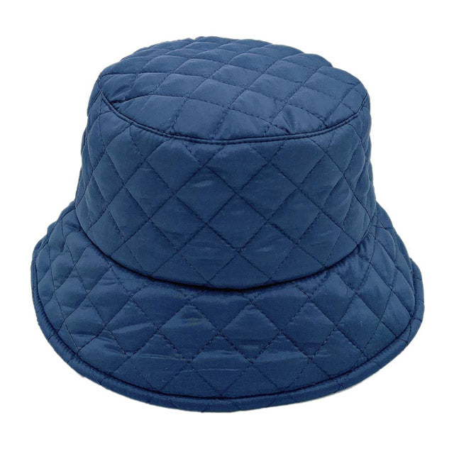 Navy Quilted Padding Bucket Hat, great for covering up when having a bad hair day. Perfect for protecting you from the sun, rain, wind, and snow. Amps up your outlook with confidence with this trendy bucket hat. Christmas Gift, Regalo Navidad, Regalo Cumpleanos, Birthday Gift, Valentines Day Gift, Regalo del Dia del Amor