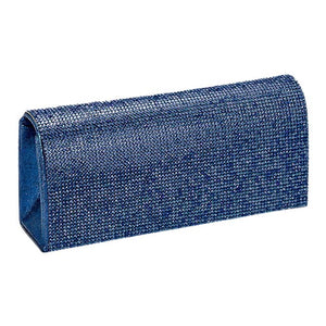 Navy Shimmery Evening Clutch Bag, This evening purse bag is uniquely detailed, featuring a bright, sparkly finish giving this bag that sophisticated look that works for both classic and formal attire, will add a romantic & glamorous touch to your special day. This is the perfect evening purse for any fancy or formal occasion when you want to accessorize your dress, gown or evening attire during a wedding, bridesmaid bag, formal or on date night.