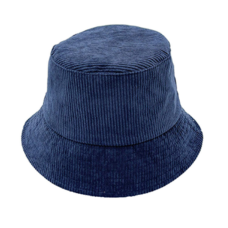 Navy Solid Corduroy Bucket Hat, show your trendy side with this floral corduroy bucket hat. Adds a great accent to your wardrobe, This elegant, timeless & classic Bucket Hat looks fashionable. Perfect for that bad hair day, or simply casual everyday wear;  Accessorize the fun way with this solid Corduroy bucket hat. It's the autumnal touch you need to finish your outfit in style. Awesome winter gift accessory.