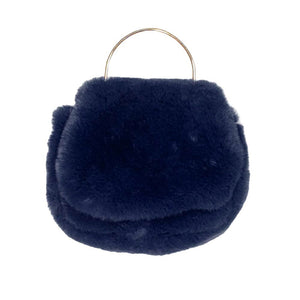 Navy Solid Faux Fur Tote Crossbody Bag. This high quality Tote Crossbody Bag is both unique and stylish. Suitable for money, credit cards, keys or coins and many more things, light and gorgeous. perfectly lightweight to carry around all day. Look like the ultimate fashionista carrying this trendy faux fur Tote Crossbody Bag! Perfect Birthday Gift, Anniversary Gift, Mother's Day Gift, Graduation Gift, Valentine's Day Gift.