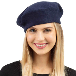 Navy Trendy Fashionable Winter Stretchy Solid Beret Hat, this Women Beret Hat Solid Color Stretchy Beret Cap doubles as a rain hat and is snug on the head and stays on well. It will work well to keep the rain off the head and out of the eyes and also the back of the neck. Wear it to lend a modern liveliness above a raincoat on trans-seasonal days in the city.