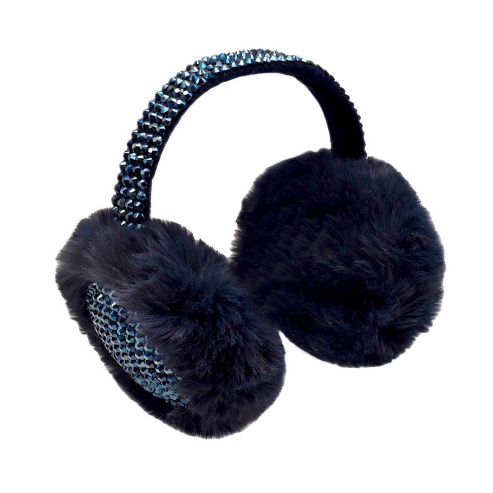 Navy Studded Fluffy Plush Fur Foldable Earmuff, is soft & furry that will shield your ears from cold winter weather ensuring all-day comfort. The plush fur foldable design earmuff creates a cozy feel & gives you a trendy look. It's both comfy and fashionable. These are so soft and toasty that you’ll want to wear them everywhere, especially while running out of the door in the cold weather in the mood.