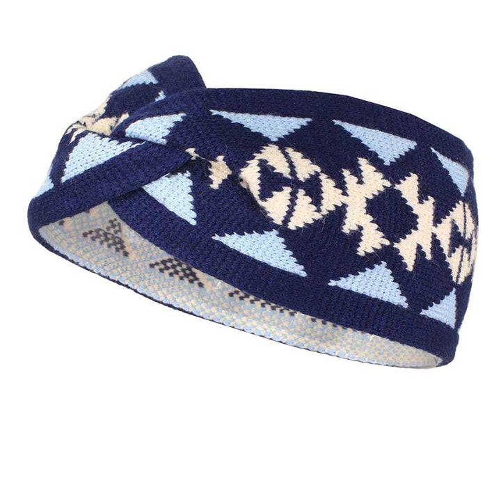 Navy Western Knit Accented Plush Detailed Soft Warm Winter Headband Ear Warmer, soft ear warmer will shield your ears from cold winter weather ensuring all day comfort, knotted headband creates a cozy, trendy look, both comfy and fashionable with a pop of color. These are so soft and toasty you’ll want to wear them everywhere.