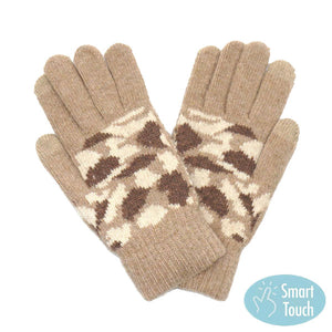 Neutral Abstract Patterned Smart Winter Warm Gloves. Before running out the door into the cool air, you’ll want to reach for these toasty gloves to keep your hands incredibly warm. Accessorize the fun way with these gloves, it's the autumnal touch you need to finish your outfit in style. Awesome winter gift accessory!