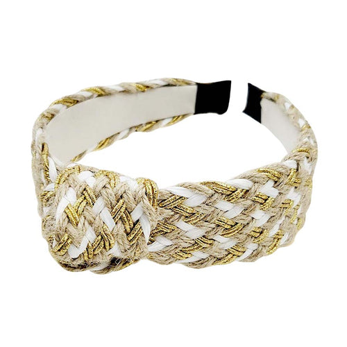 Diadema con nudo trenzado desgastado - Neutral