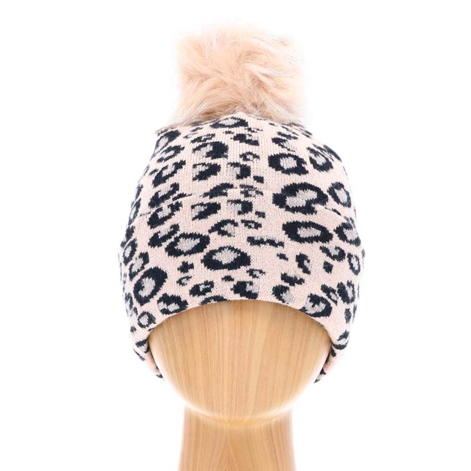 Neutral Cheetah Print Double Layered Pom Pom Beanie Hat, Before running out the door into the cool air, you’ll want to reach for this pom pom beanie to keep you incredibly warm. Whenever you wear this beanie hat, you'll look like the ultimate fashionista. Accessorize the fun way with this Cheetah Print pom pom hat, it's the autumnal touch you need to finish your outfit in style.