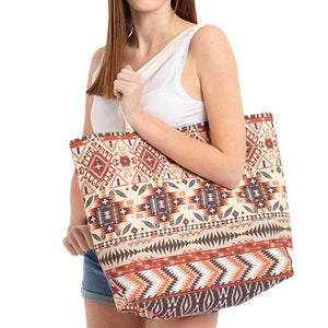 Multi Orange Brown Aztec Beach Bag great if you are out shopping, going to the pool or beach, this brown aztec tote bag is the perfect accessory. Spacious enough for carrying all your essentials. Great for Beach, Vacation, Birthday Gift, Mother's Day Gift, Anniversary Gift, Aztec Shopper Bag, Graduation Gift, The Must Have Accessory!