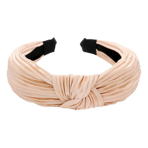 Neutral Pleated Knot Burnout Headband, create a natural & beautiful look while perfectly matching your color with the easy-to-use Knot Burnout Headband. Push your hair back and spice up any plain outfit with this headband! Perfect for everyday wear, special occasions, and more. Awesome gift idea for your loved one or yourself.