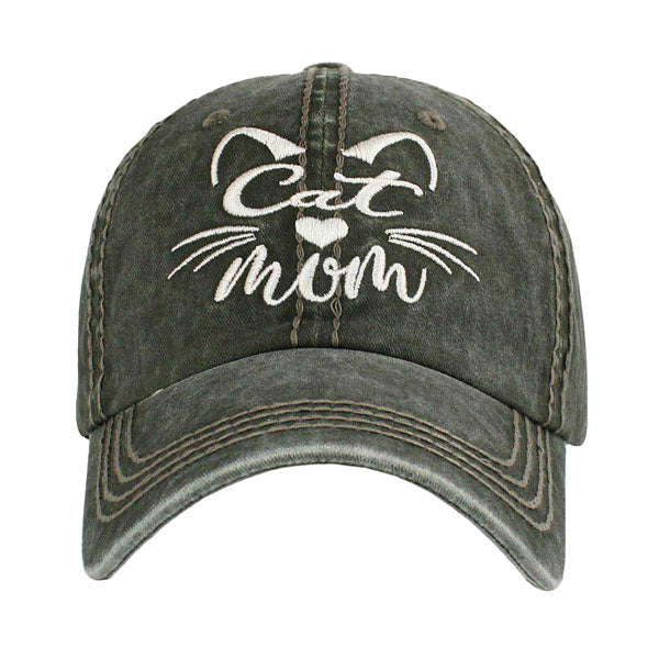 Olive Green Cat Mom Message Vintage Baseball Cap, it is an adorable baseball cap that has a vintage look, giving it that lovely appearance. Adjustable snapback closure tab with a mesh back and a pre-curved bill. Fun cool mother themed message vintage cap perfect for those who love the animal. Perfect for walking in the sun or rain. No matter where you go on the beach or summer party it will keep you cool and comfortable.