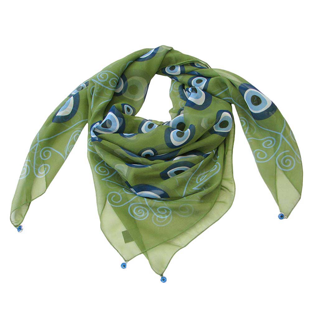 Black Evil Eye Print Scarf, thin and light weight with the classic evil eye motif brings retro and classic in a timeless piece. Not only will you be fashion forward but also fashionably protected! These Fancy Scarf are great for indoor and outdoor events alike. It'll definitely become a favorite in your accessories collection. Suitable for Holiday, Casual or any Occasions in Spring, Summer and Autumn. 