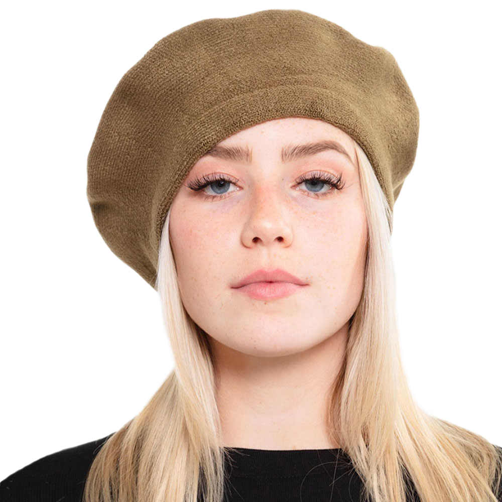 Olive Green Trendy Fashionable Winter Stretchy Solid Beret Hat, this Women Beret Hat Solid Color Stretchy Beret Cap doubles as a rain hat and is snug on the head and stays on well. It will work well to keep the rain off the head and out of the eyes and also the back of the neck. Wear it to lend a modern liveliness above a raincoat on trans-seasonal days in the city.