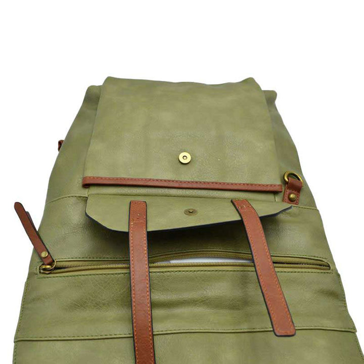 Olive Long-lasting Vintage Leather Backpack Laptop Messenger Bag. This perfect backpack that is roomy enough to fit all the essentials, and ideally, is convertible so you can get more use out of it, can sometimes be just as stressful as packing the aforementioned bag. The backpack is very fashionable, you can take it to a school, work or a day trip.