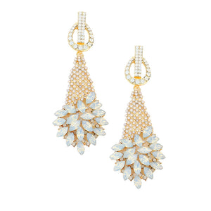 Opal Marquise Stone Cluster Accented Evening Earrings, put on a pop of color to complete your ensemble. Perfect for adding just the right amount of shimmer & shine and a touch of class to special events. Perfect Birthday Gift, Anniversary Gift, Mother's Day Gift, Graduation Gift.