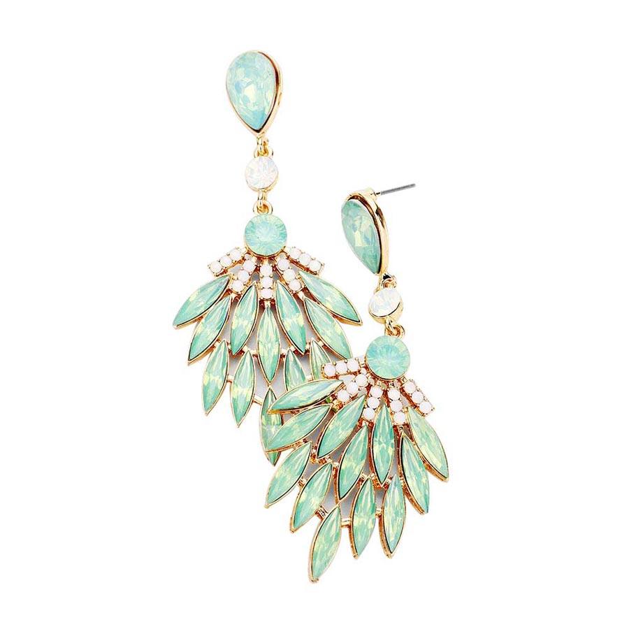 Opal Trendy Marquise Stone Cluster Evening Earrings, Look like the ultimate fashionista with these stunning evening Earrings! Add something special to your outfit! Ideal for parties, weddings, graduation, prom, holidays, pair these studs back earrings with any ensemble for a polished look. These earrings pair perfectly with any ensemble from business casual, to night out on the town or a black-tie party.