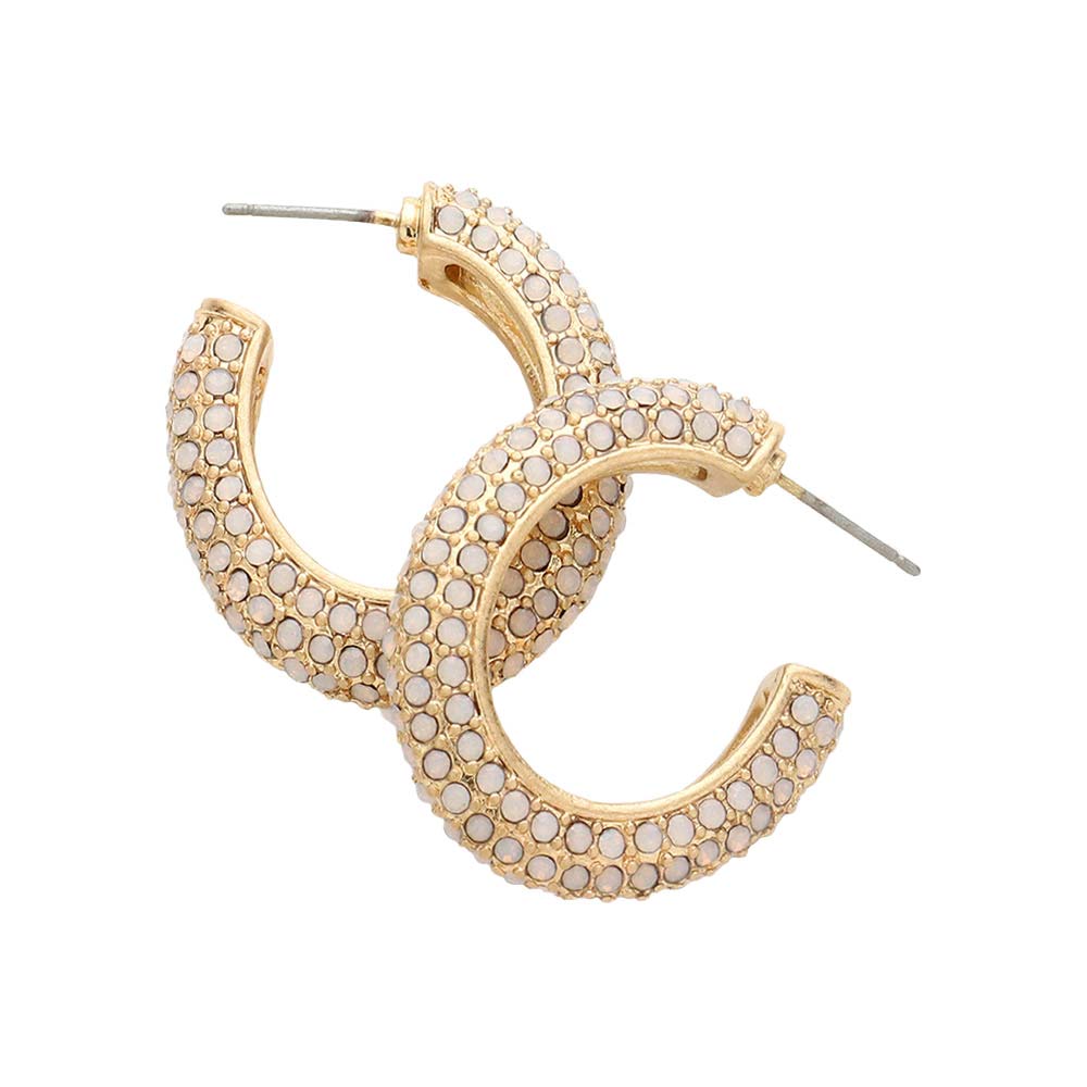 Opal White Rhinestone Embellished Oval Hoop Evening Earrings, Beautifully crafted design adds a gorgeous glow to your special outfit. Rhinestone embellished oval earrings that fits your lifestyle on special occasions! Luminous rhinestone and sparkling glow give these stunning earrings an elegant look and make you stand out. Perfect accessory for adding just the right amount of shimmer and a touch of class to special events.