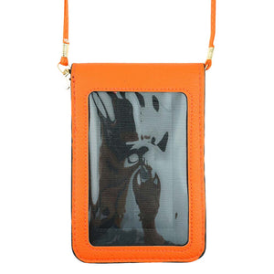 Orange Basketball Pattern Touch View Cell Phone Cross Bag,  is stylish to cheer up your favorite basketball team and to make you stand out from the crowd. They will take your look up a notch. These sports-themed Cell Phone Cross Bags are perfect for carrying makeup, money, credit cards, keys or coins, etc. It's lightweight and perfect for easy carrying. 