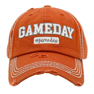 Orange Gameday Vintage Baseball Cap, it is an adorable baseball cap that has a vintage look, giving it that lovely appearance. These stylish vintage caps all feature catchy, message themed that are sure to grab some attention. The perfect gift for all occasions! These baseball are available in a wide variety of designs. Whether you're looking for a holiday present, birthday present, or just something cool to wear, this hat is for you.