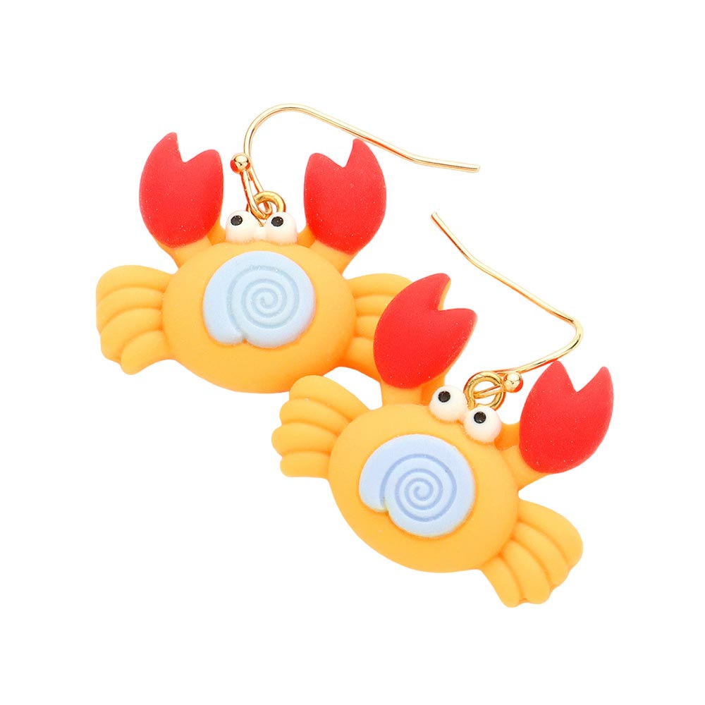 Orange Polymer Clay Crab Dangle Earrings, turn your ears into a chic fashion statement with these crab Dangle earrings! The beautifully crafted design adds a gorgeous glow to any outfit. It is suitable for sea and crab lovers. Perfect gift for anniversaries, holidays, graduation and sea lover persons, etc.